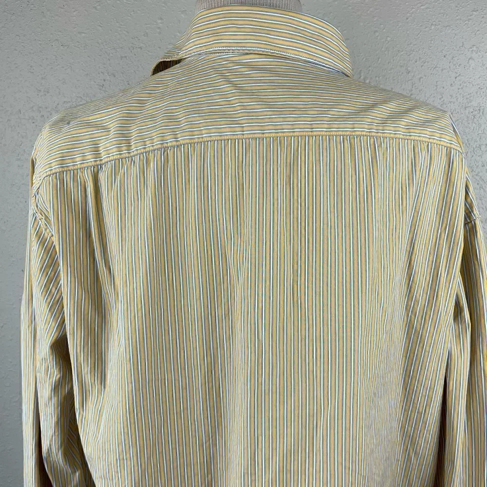 Banana Republic Striped Slim Fit Snap Down Shirt Size XL